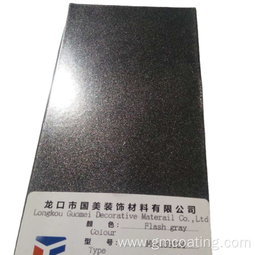 Dark gray silver glitter hammered powder coating